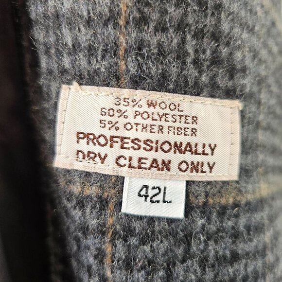 Vintage 80s Hart Schaffner Marx Mens Trench Coat 42L Gray All-Weather Raincoat - Picture 6 of 12